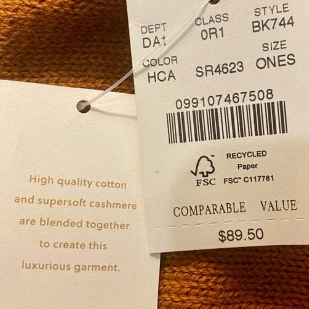 NWOT…J. Crew Terra-cotta/Rust Cotton and Cashmere Knit Poncho - Picture 7 of 7